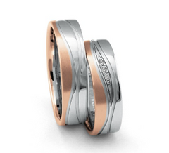 Fischer Trauringe Bicolor mit Diamanten - 38-07537-060/05-07537-060