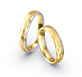 Fischer Trauringe Bicolor mit Diamanten - 38-34592-045/05-34592-045