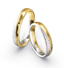 Fischer Trauringe Bicolor mit Diamanten - 38-34600-040/05-34600-040