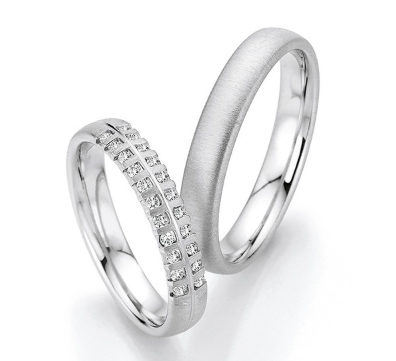 Fischer Trauringe Herzblut mit Diamanten - 38-07764-040/06-07764-040