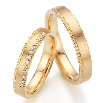 Fischer Trauringe Zeitgeist mit Diamanten - 38-07761-040/06-07761-040