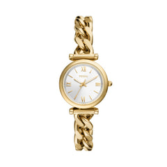 Fossil Carlie Gold Silber 28mm Edelstahl Quarz Damenuhr - ES5329