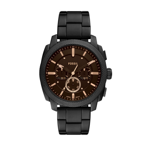 Fossil Machine Schwarz 44mm Edelstahl Chronograph Herrenuhr - FS6097