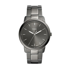 Fossil Minimalist Quarz 3-Zeiger 44 MM Herrenuhr in Gunmetal Grau aus Edelstahl - FS5459