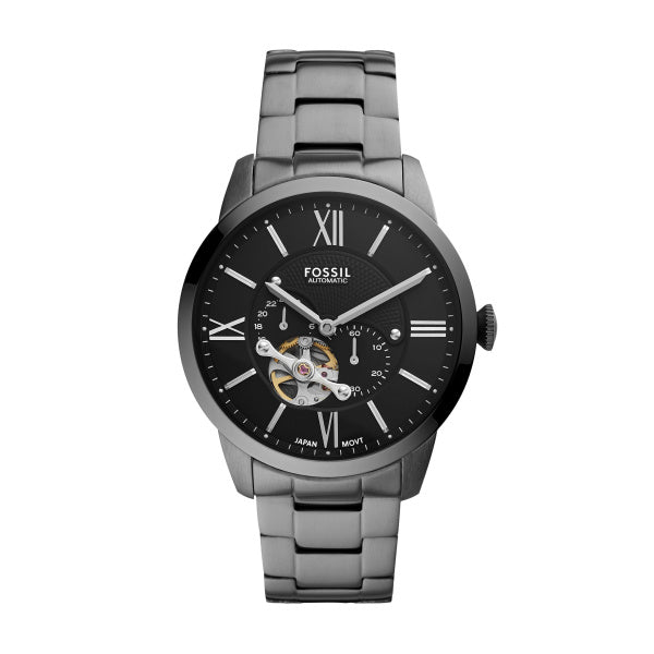 Fossil Townman Automatik 44 MM Edelstahl Herrenuhr in Gunmetal Schwarz - ME3172