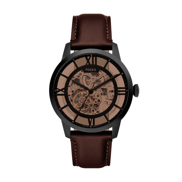 Fossil Townsman Automatik Skeleton 44MM Herrenuhr in Schwarz/Braun- ME3098