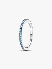Funkelnder Aquamarinblauer Halb-Ewigkeits-Bandring Sterling-Silber - 192999C03-52