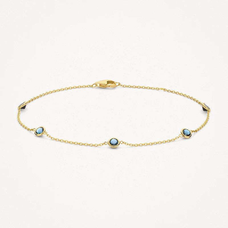 Gliederarmband mit London Blue Topas aus 585er Gelbgold - 2268YLB