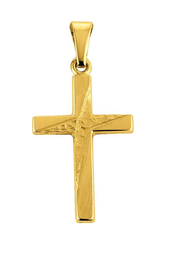 Gold-Classics Anhänger Kreuz 750 Gelbgold strukturiert/poliert 18 x 12 mm - 1158.03489/0001