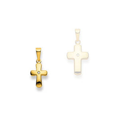 Gold-Classics Kreuz Anhänger 750 Gelbgold mit Diamant 0,01 ct - 1158.02615/0001