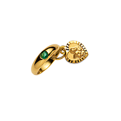 Gold-Classics Taufring 750 Gelbgold mit Smaragd - 1189.02331/0300
