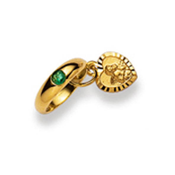 Gold-Classics Taufring 750 Gelbgold mit Smaragd - 1189.02331/0300