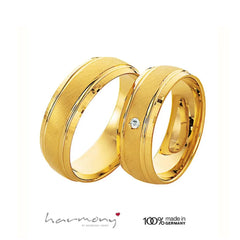 Linder Trauringe - in Gelbgold mit Brillant - Ringebreite 7 mm - 520/521