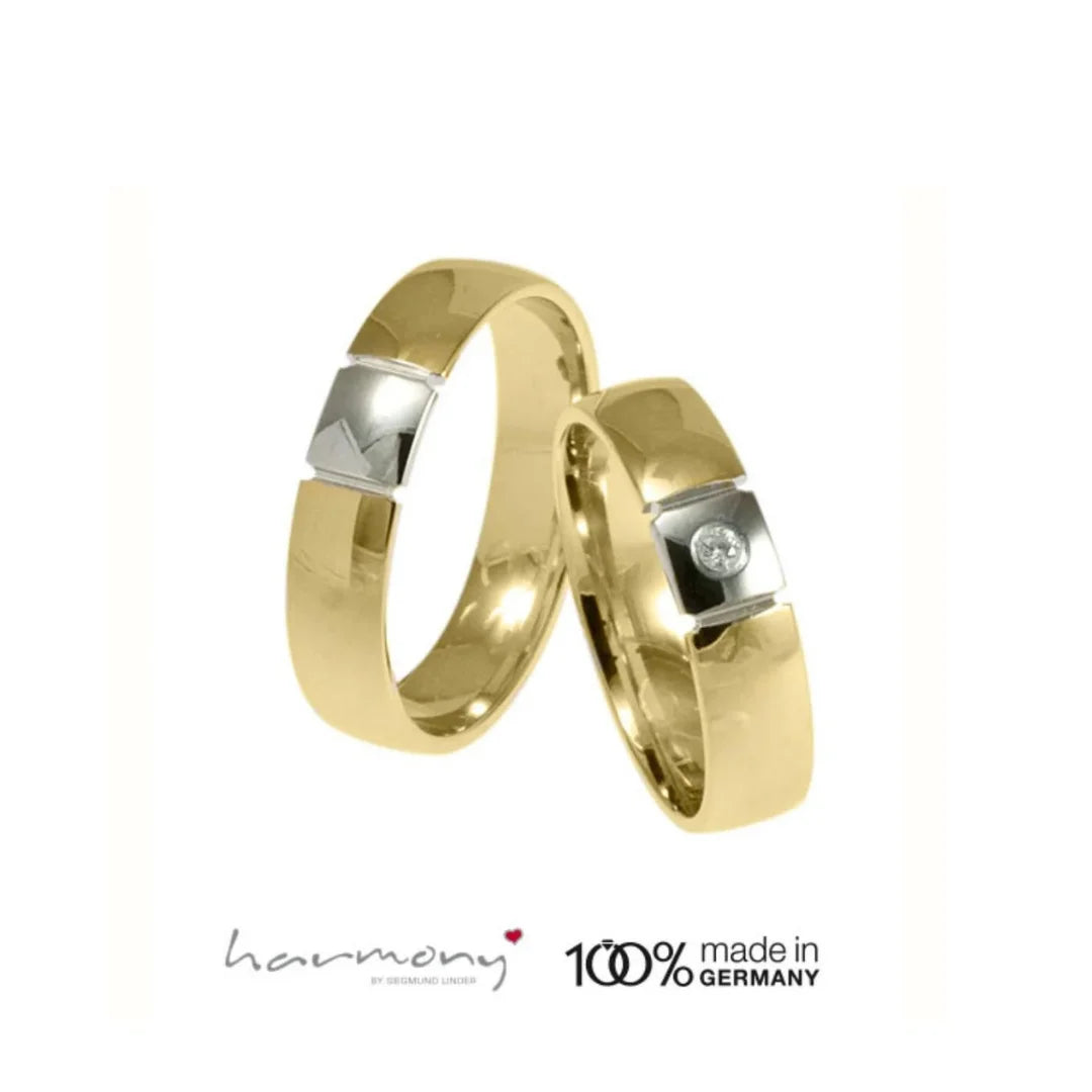 Gold Trauringe in Weissgold und Gelbgold - Breite 5 mm