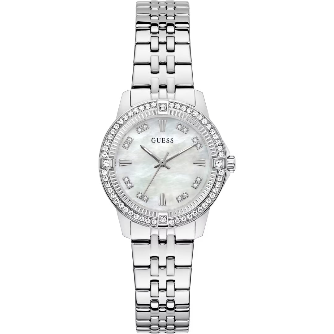 Guess Colette Damen Uhr Silber Perlmutt Edelstahl – GW1027L1