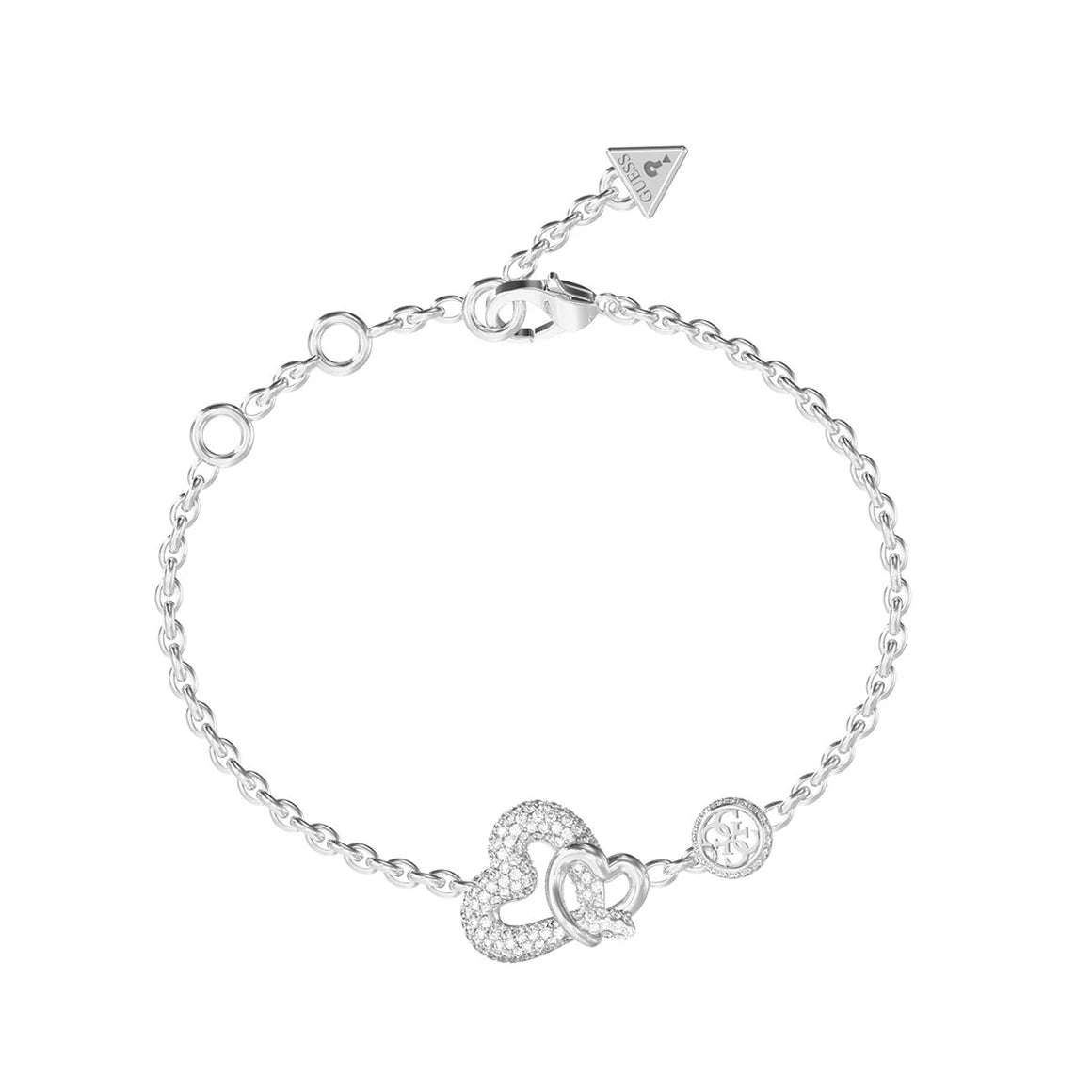 Guess Glamour Silber Damen Armband Herz Zirkonia - JUBB06052JWRHS