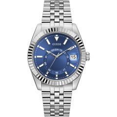 Guess Jaden Date Silber Blau Herren Uhr - GW0977G1
