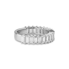 Bague demi-éternité en diamants de laboratoire baguette – Bague élégante avec diamants de laboratoire - 41063100
