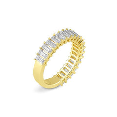 Bague demi-éternité en diamants de laboratoire baguette – Bague élégante avec diamants de laboratoire - 41063100