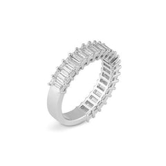 Bague demi-éternité en diamants de laboratoire baguette – Bague élégante avec diamants de laboratoire - 41063100
