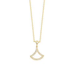 Halskette in 18 Karat Gelbgold mit gefassten Diamanten - P0140T01GYN42