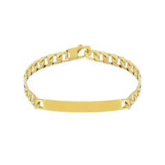 Herren-ID-Armband aus 18 Karat Gold – 750er Goldarmband mit Gravurplatte - MMF320GGT21