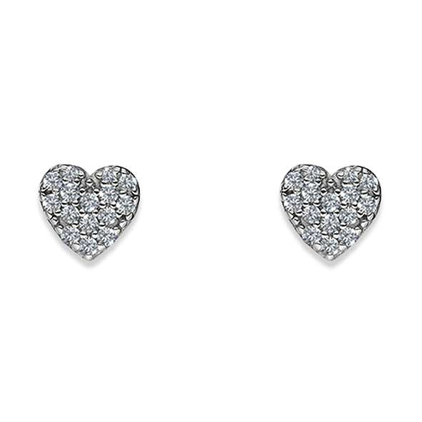 Herz Ohrstecker Silber mit Zirkonia - 6262.03637/0001