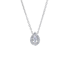Herz Silbercollier-Halskette mit Zirkonia
