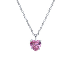Herz Silbercollier-Halskette mit Zirkonia