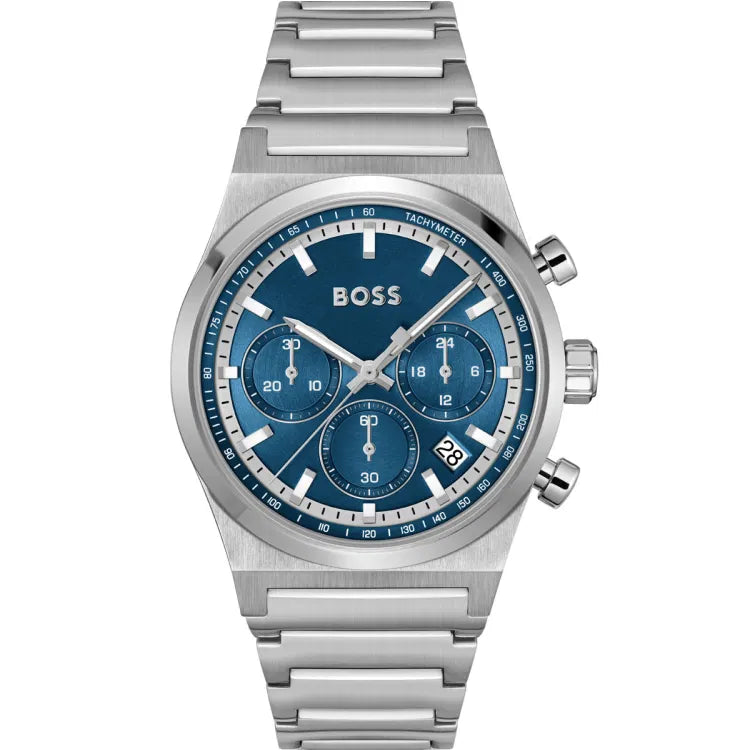 Hugo Boss Candor Chrono Silbrig / Blau Herrenuhr - 1514250