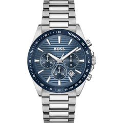 Hugo Boss Strike Chronograph Silbrig / Blau Herrenuhr - 1514240