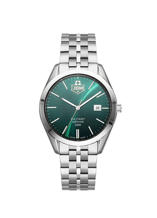 JDM Militär Interlaken Herrenuhr aus silbernem Stahl - JDM-WG023-01