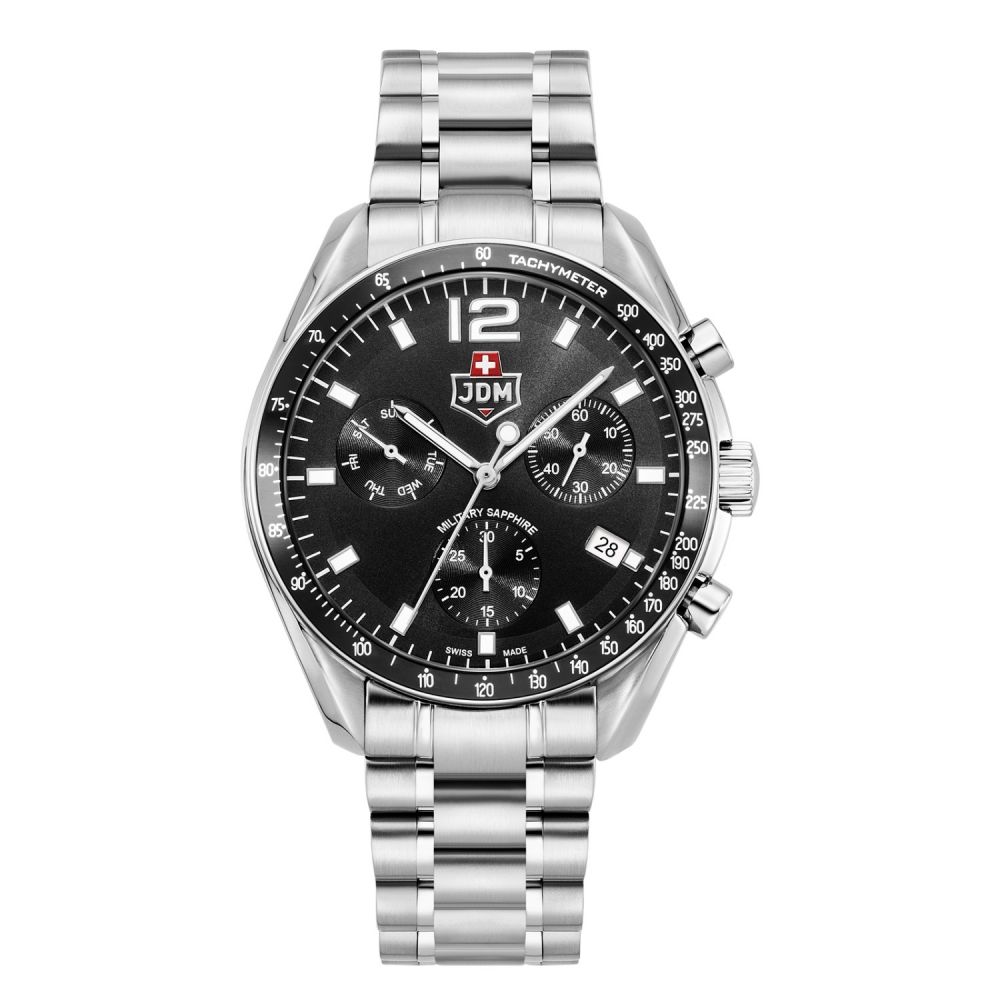 JDM Militär Schweizer Präzisions-Herrenuhr in Schwarz - JDM-WG021-01