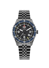 JDM Militär Wingman Herrenuhr aus schwarzem Stahl - JDM-WG028-02