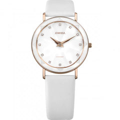 Jowissa Facet Damenuhr mit Weiss Lederband - J5.609