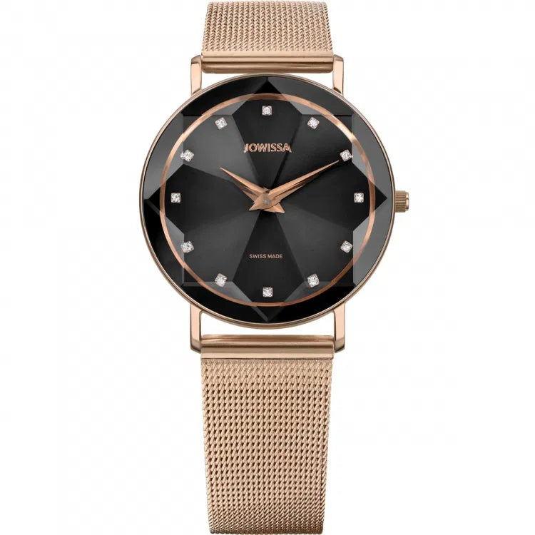 Jowissa Facet Damenuhr mit Roségold Edelstahl - J5.611.L