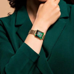 Jowissa Facet Princess Schweizer Damenuhr in Gold, Grün - J8.067.M