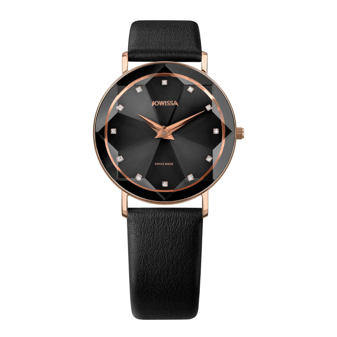 Jowissa Facet Schweizer Damenuhr Schwarz - J5.606.L