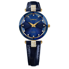 Jowissa Facet Strass Schweizer Damenuhr in Blau - J5.617.M