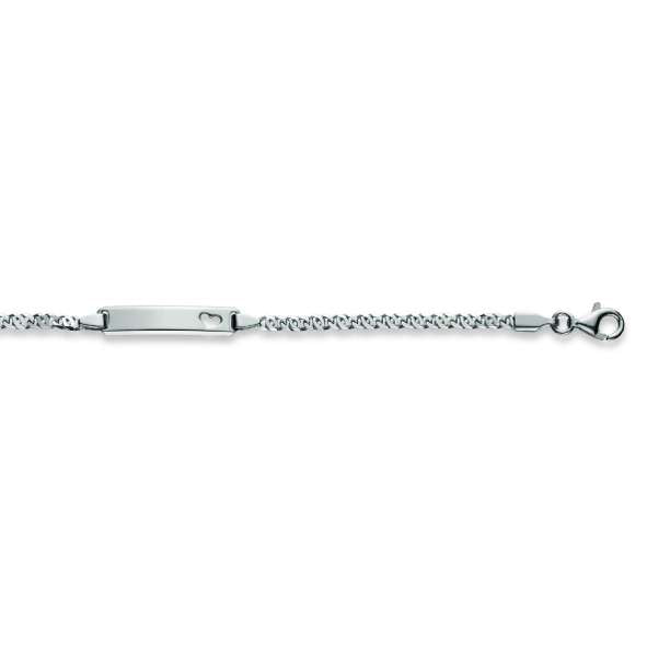 Kinder Herz Plaketten Armband aus Silber 925 weiss - 6277.00049/1400