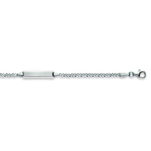 Kinder Plaketten Armband aus Silber 925 weiss Falkenauge - 6277.00047/1400
