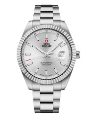 Klassische Schweizer Automatikuhr – Silber, Stahl - Swiss Military - SMA34110.02