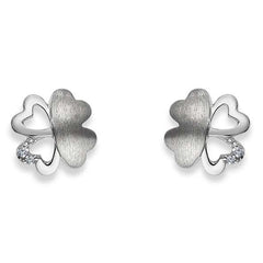 Kleeblatt Kinder Ohrstecker Silber 925 mit Zirkonia - 6262.03488/0001