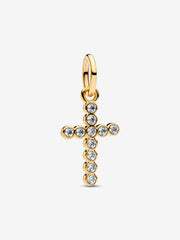 Kreuz Charm-Anhänger – 14 Karat Vergoldung - 764063C01