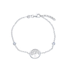 Lebensbaum Armband in Silber 925 mit gefassten Zirkonia - 223818