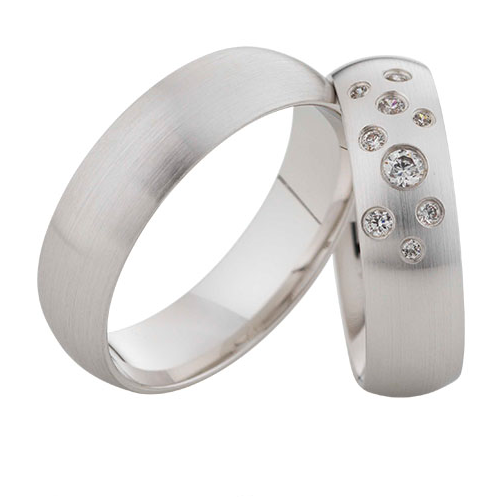 Linden Trauringe / Eheringe Aarau mit Diamanten - 776/777