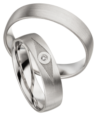 Linden Trauringe / Eheringe Aarburg mit Diamant 0.0135 ct. - 1312/1313