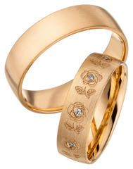 Linden Trauringe / Eheringe Abtwil mit Diamanten 0.008 ct. - 1314/1315