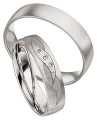 Linden Trauringe / Eheringe Adliswil mit Diamanten - 1310/1311