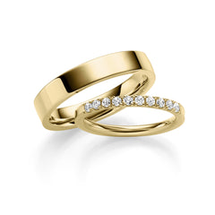 Linden Trauringe / Eheringe Affoltern mit Diamanten 0.0300 ct. - 1641/1642